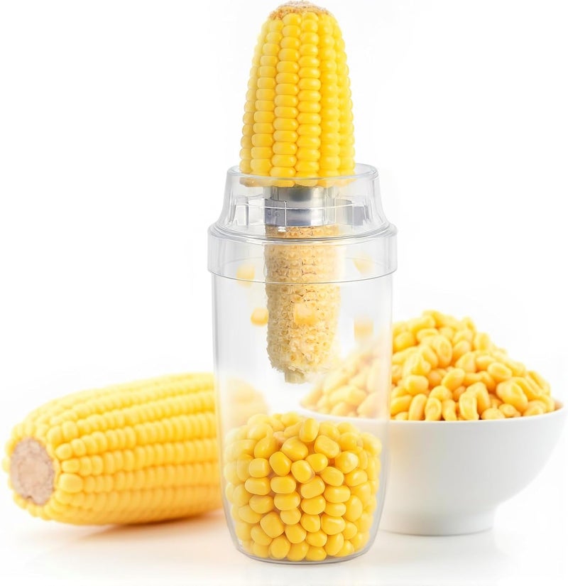 YYP Corn Cob Stripper, Corn Peeler for Corn on the Cob, with Bowl Fast No-Mess Kernel Cutter Tool for Effortless Prep with Serrated Blade for Home & Kitchen - Image 1